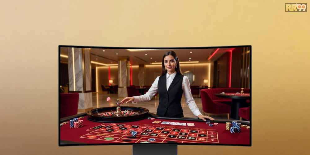 Hình minh họa giao diện casino live house 69vn với dealer chuyên nghiệp và bàn chơi thực tế