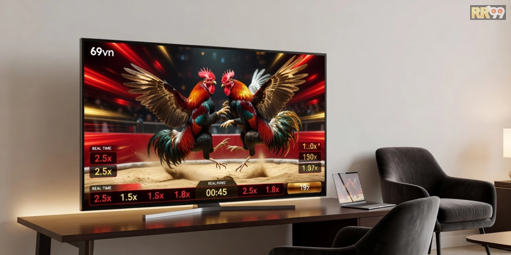 Hình minh họa khái niệm xem đá gà trực tiếp trên nền tảng 69vn với giao diện hiện đại