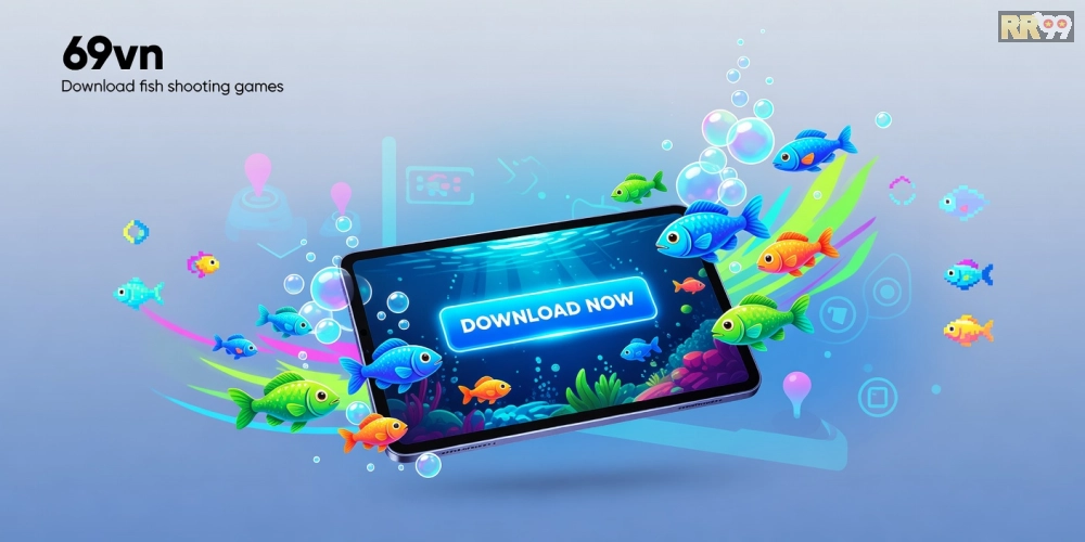 Hình minh họa khái niệm tải game bắn cá 69vn với giao diện ứng dụng sống động và dễ tiếp cận