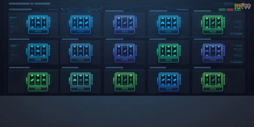 Top 15 nền tảng nổ hũ vip 69vn uy tín được liệt kê với biểu tượng slot sáng tạo