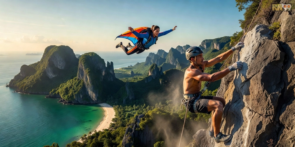 Khái niệm thể thao cực hạn 69vn được minh họa qua hình ảnh các vận động viên mạo hiểm